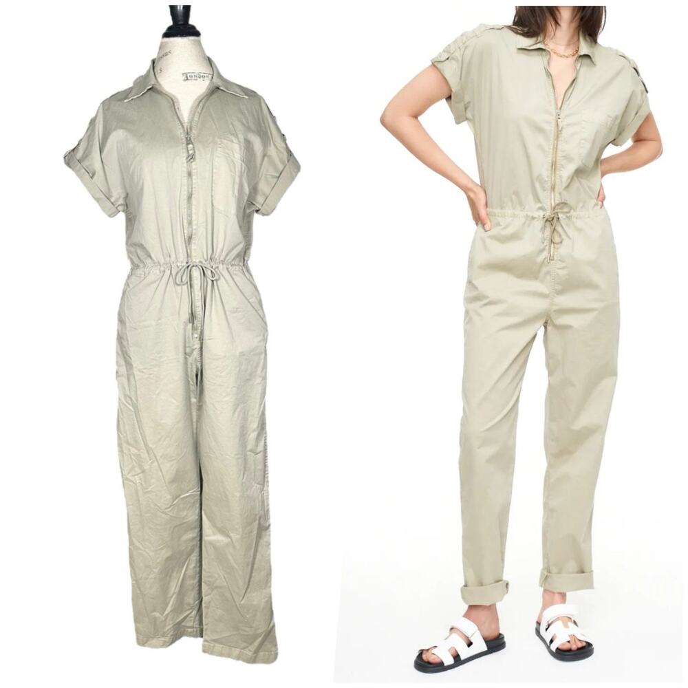 Pistola | Women | Jordan Pistachio Short Sleeve Zip Up Jumpsuit | Size Large